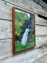 Load image into Gallery viewer, Cardinal at Linville Falls,NC. Original painting on reclaimed wood
