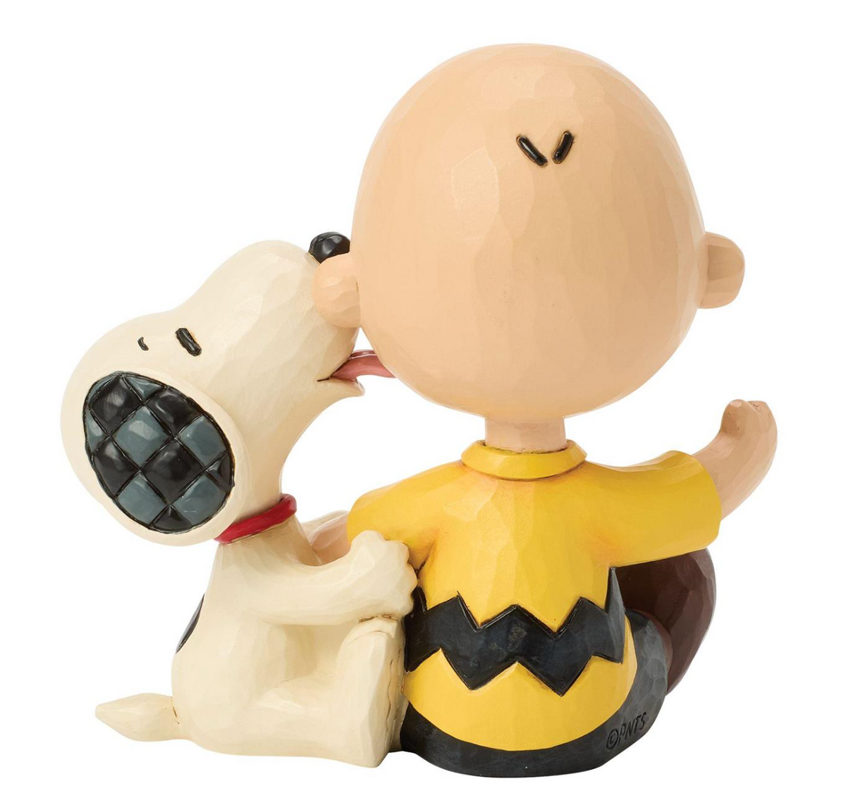 Figurine of a character hugging a dog with a checkered pattern on a white background

Details