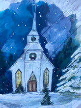 Load image into Gallery viewer, Christmas Chapel- Original painting on wood
