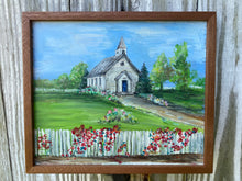 Load image into Gallery viewer, Country Church reclaimed wood painting
