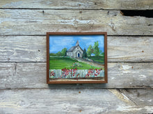 Load image into Gallery viewer, Country Church reclaimed wood painting
