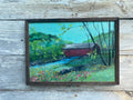 Covered Bridge #10  Original Artwork on Reclaimed Wood