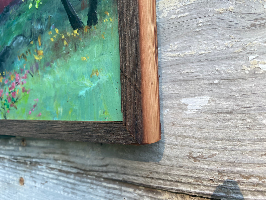 Covered Bridge #10  Original Artwork on Reclaimed Wood