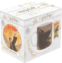 Load image into Gallery viewer, Harry Potter mug in packaging with 'Deathly Hallows' design
