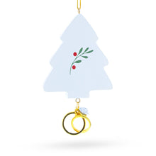 Load image into Gallery viewer, Decorative Christmas tree ornament with gold rings on a white background
