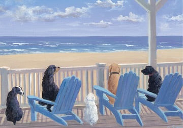Dogs In Deckchairs Notecards With Envelopes