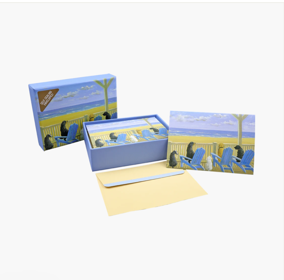 Dogs In Deckchairs Notecards With Envelopes