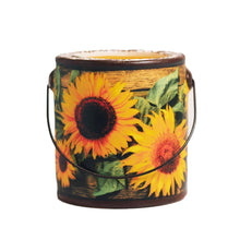 Load image into Gallery viewer, Decorative bucket with sunflower design on a white background
