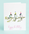 Greeting Card - Finches On Branch “Happy Birthday”