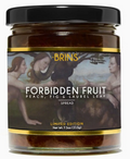 Jar of Brins Forbidden Fruit spread with classical painting design on label