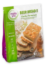 Load image into Gallery viewer, Molly You! Garlic Parmesan beer bread kit packaging on a white background
