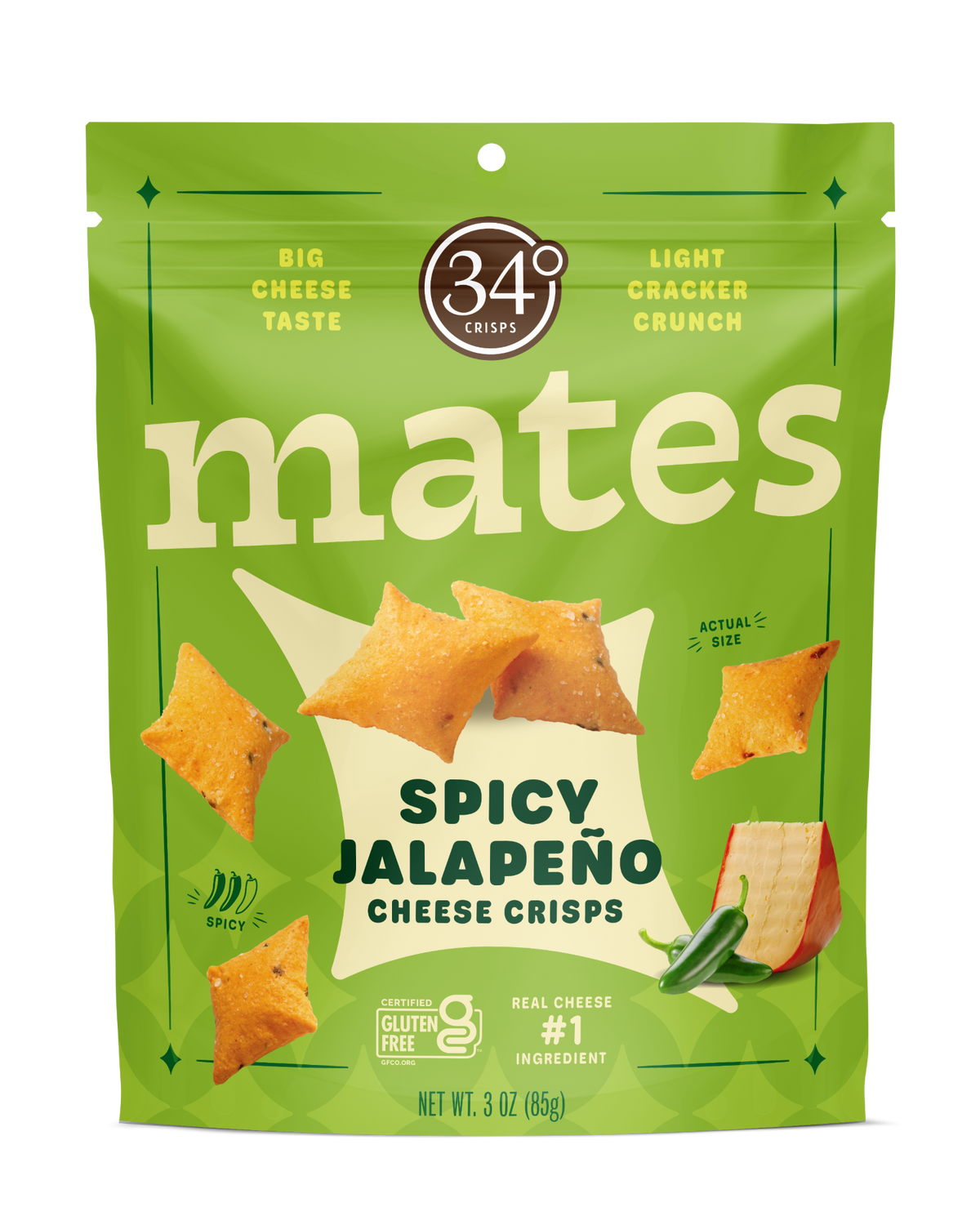 Gluten Free Spicy Jalapeno Mates Cheese Crisps-
