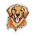 Illustration of a golden retriever face on a white background