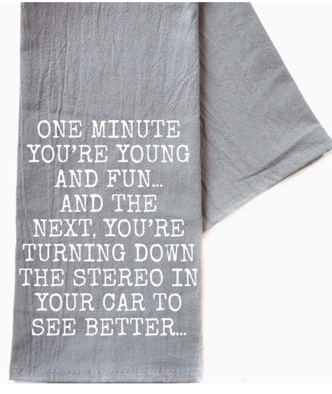 Gray T3ea Towel with Funny Saying
