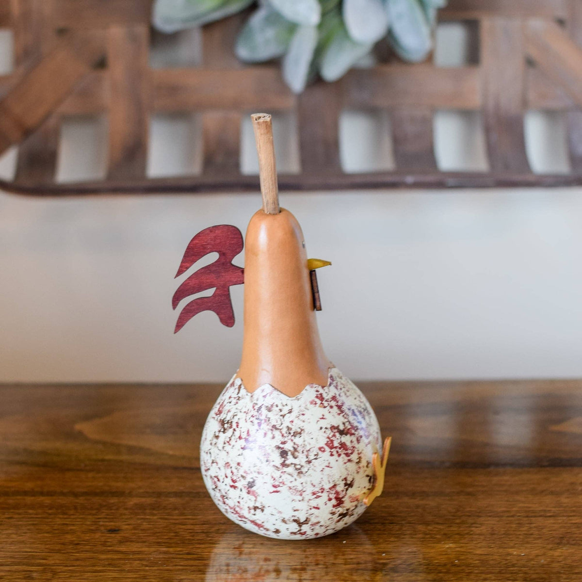 Hand-Crafted Gourd - Hattie Hen - Extra Small - Animal Decor