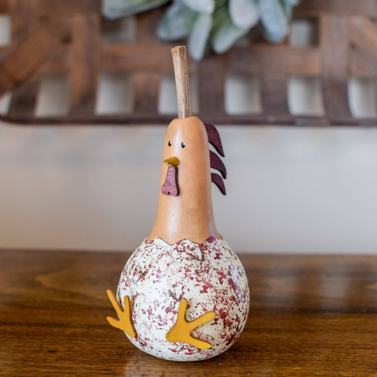 Hand-Crafted Gourd - Hattie Hen - Extra Small - Animal Decor