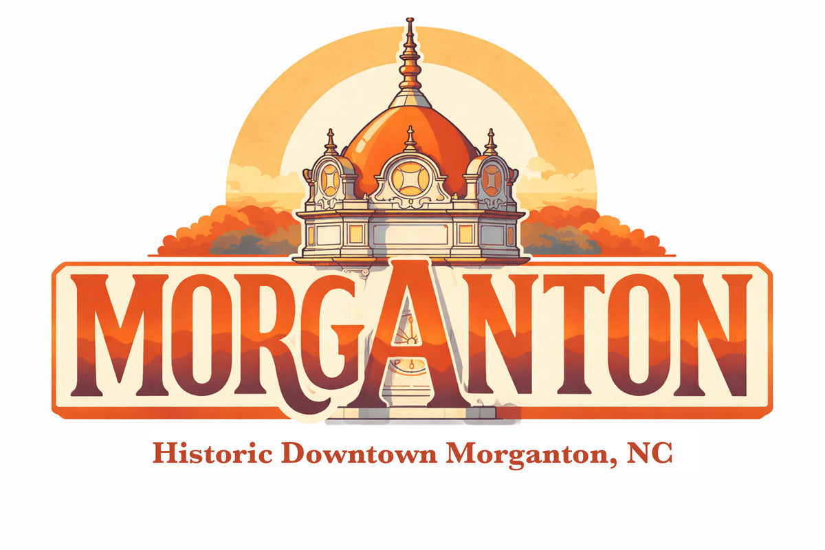 Exclusive Merrill Mischief design - Historic Downtown Morganton Sticker 4.5" x 3"