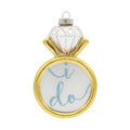 Decorative ornament shaped like a diamond with 'i do' text on a white background