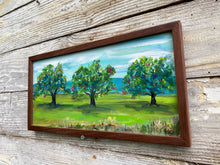 Load image into Gallery viewer, Apple Orchard #2 - Original Framed Painting, Acrylic on Reclaimed Wood
