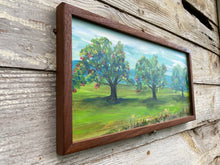 Load image into Gallery viewer, Apple Orchard #2 - Original Framed Painting, Acrylic on Reclaimed Wood

