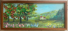 Load image into Gallery viewer, Apple Tree Farm - Original Framed Painting on Reclaimed Wood
