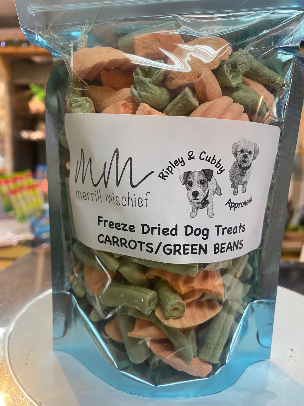 100% Natural - Freeze Dried Dog Treats - Carrots & Beans