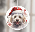 Watercolor Dog Ornament - Maltese