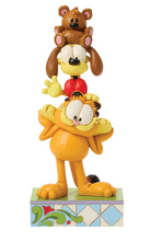 Load image into Gallery viewer, Stacked figurines of a bear, dog, and cat on a decorative base with a white background
