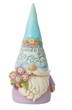 Load image into Gallery viewer, Decorative gnome figurine with floral accents on a white background
