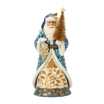 Jim Shore -  Blue & Gold Santa w/tree