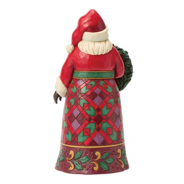Jim Shore - Santa w/ Wreath and Poinsettia