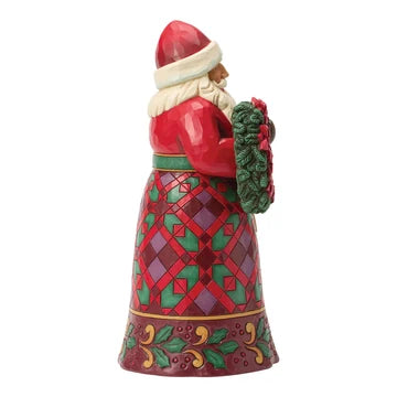 Jim Shore - Santa w/ Wreath and Poinsettia