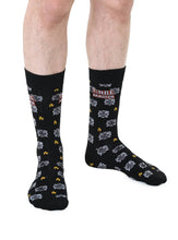 Load image into Gallery viewer, Men's Bamboo Crew Socks - "Grill Master" - Black
