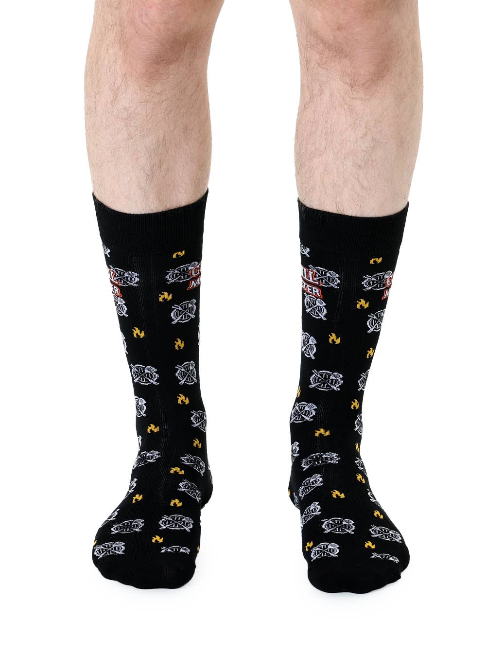 Men's Bamboo Crew Socks - "Grill Master" - Black