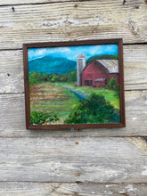 Load image into Gallery viewer, Red Barn #18 reclaimed pallet wood painting - handcrafted frame!
