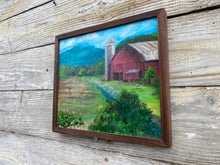 Load image into Gallery viewer, Red Barn #18 reclaimed pallet wood painting - handcrafted frame!
