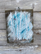 Load image into Gallery viewer, Visitor in the Birch Grove - Hand-painted Wooden Pallet Wood Wall Decor
