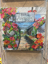 Load image into Gallery viewer, Barb’s Annuals - hand-painted pallet wall decor
