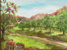 Load image into Gallery viewer, Apple Orchard - Original Framed Painting, Acrylic on Reclaimed Wood
