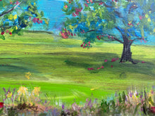 Load image into Gallery viewer, Apple Orchard #2 - Original Framed Painting, Acrylic on Reclaimed Wood
