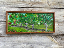 Load image into Gallery viewer, Apple Orchard #3 - Original Framed Painting, Acrylic on Reclaimed Wood
