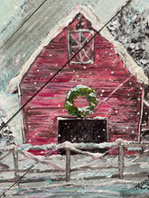 Load image into Gallery viewer, Christmas Barn #12 - Hand-painted Wooden Square Pallet Wood Wall Decor
