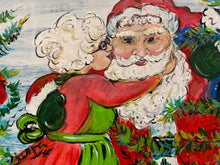 Load image into Gallery viewer, Christmas Kiss reclaimed wood painting
