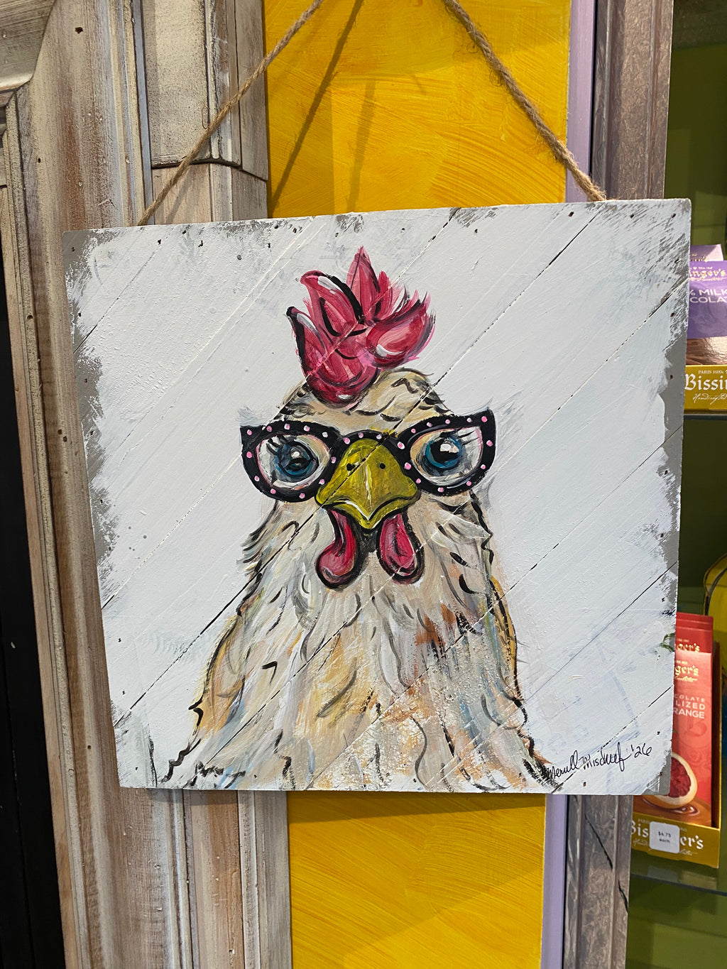 Classy Chick - Original painting on pallet wood decor