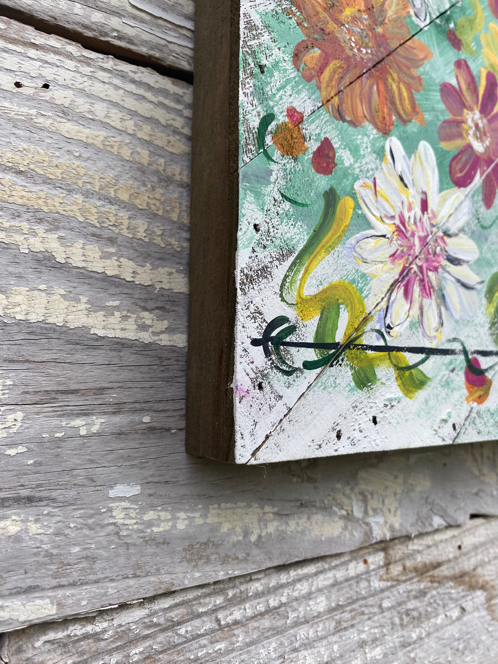 Seed Packet Cosmos- Hand-painted Wooden Square Pallet Wood Wall Decor