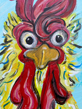 Load image into Gallery viewer, Curious Chicken #6 reclaimed wood painting
