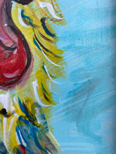 Load image into Gallery viewer, Curious Chicken #6 reclaimed wood painting
