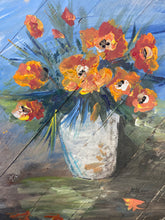 Load image into Gallery viewer, Fall Flowers - Hand-painted Wooden Square Pallet Wood Wall Decor
