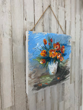 Load image into Gallery viewer, Fall Flowers - Hand-painted Wooden Square Pallet Wood Wall Decor
