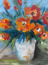 Load image into Gallery viewer, Fall Flowers - Hand-painted Wooden Square Pallet Wood Wall Decor
